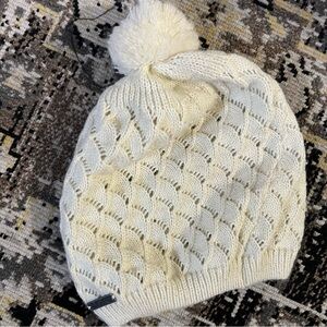 Cream Empyre Beanie with Pom
